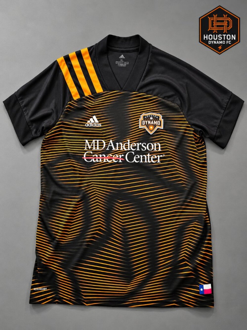 Adidas Houston Dynamo FC 2020-21 Away Jersey XL Black MD Anderson MLS